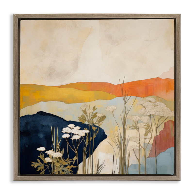 "Complex Desert Layers", art mural sur toile flottante par Irena Orlov, Cadre flottant orme Montalcino, H 18 po x l 18 po