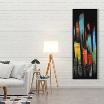 Reproduction abstraite de grands bâtiments sur toile