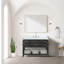 Meuble-lavabo simple avec comptoir en marbre de Carrare, robinet et Miroir-1581277837