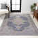 Wincer Chenille Cottage Medallion Machine-Washable Dark Gray/Yellow Rug