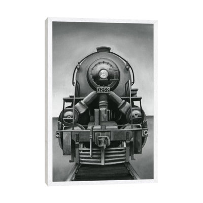 Vintage Train 1 Piece Floater Frame Wall Art on Canvas