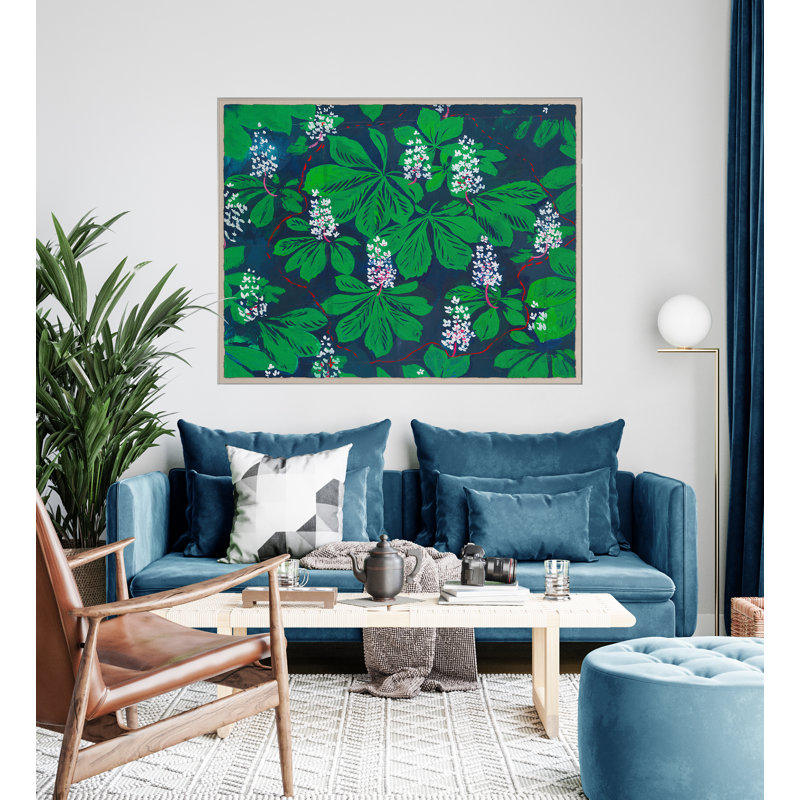 Blossoming Flowers Print by Paule Marrot, Black Framed, 43" H x 54" W x 1.25" D