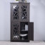 Buffet en acrylique à 4 portes avec tablettes réglables et armoire de rangement durable en panneau de fibres à densité moyenne pour une utilisation polyvalente à la maison