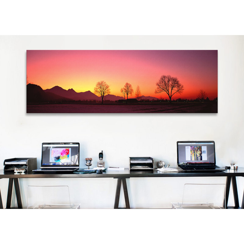 « soirée, schwangau, allemagne », reproduction de photo sur toile, H 12 po x l 36 po x P 1,5 po, Toile avec cadre noir