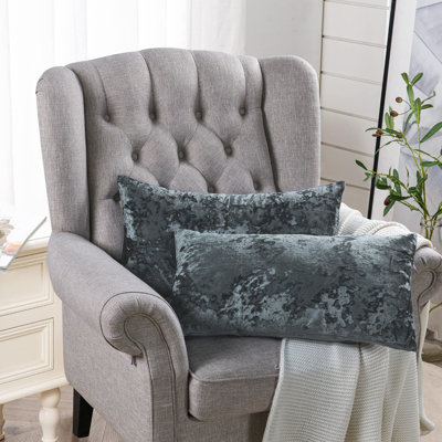 Housse de coussin lombaire en velours froissé