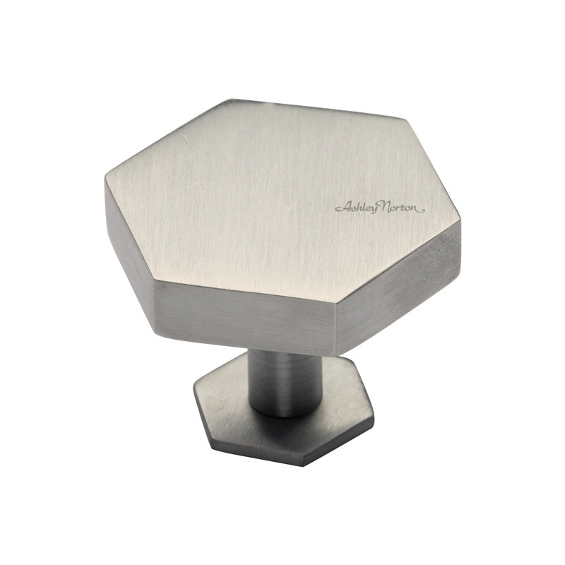 Hex Geometric Knob, Satin Nickel, 1 1/2"
