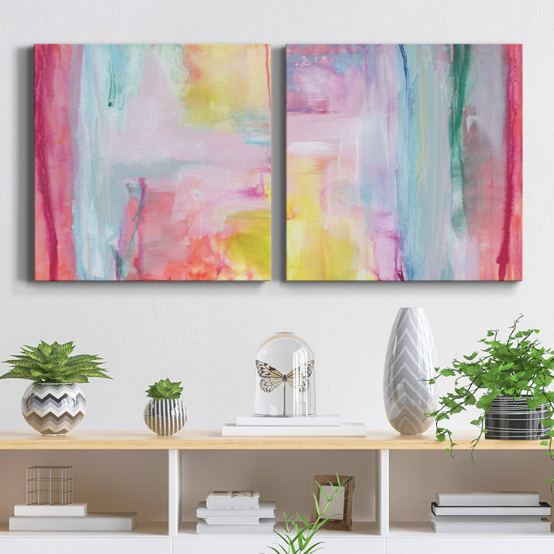 Rainbow's Edge I - Ensemble de 2 reproductions sur toiles tendues, H 32 po x l 64 po x P 1,5 po