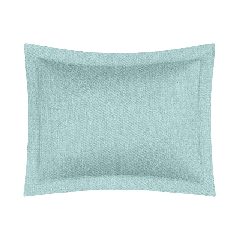 Zebra Linen Solid Sham, Aqua, King