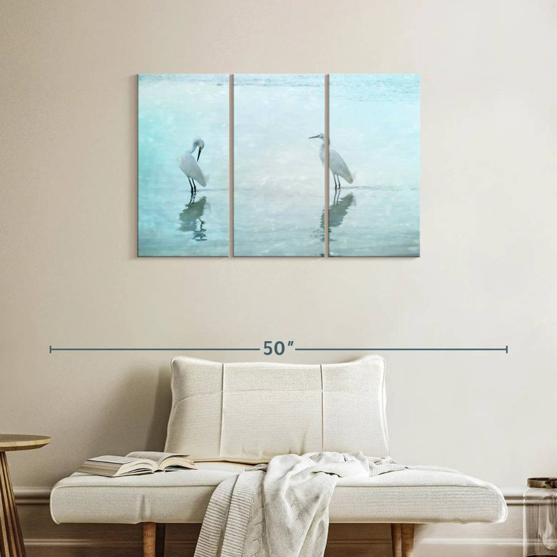 Brampt White Cranes, 24" H x 38" W