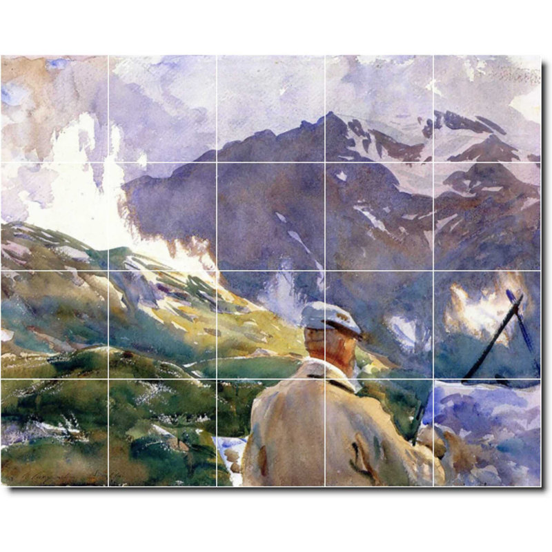 Carreau de peinture murale 40 po x 32 po 8 po x 8 po, John Sargent, peinture de paysage W07874