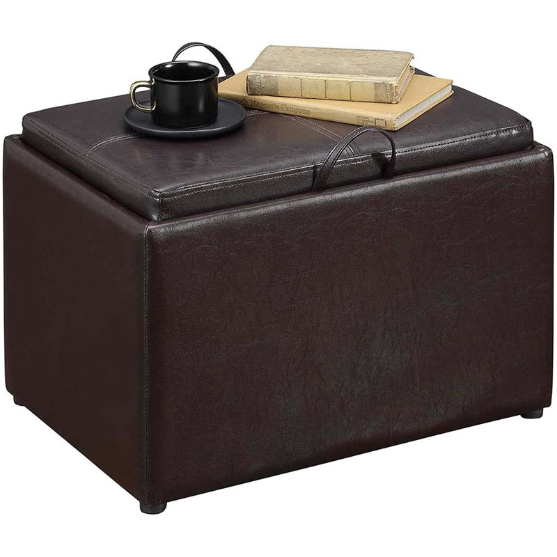 Repose-pieds Saribel 22,75 po, Similicuir espresso