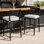 Tabourets d'extérieur en aluminium avec coussins Sunbrella