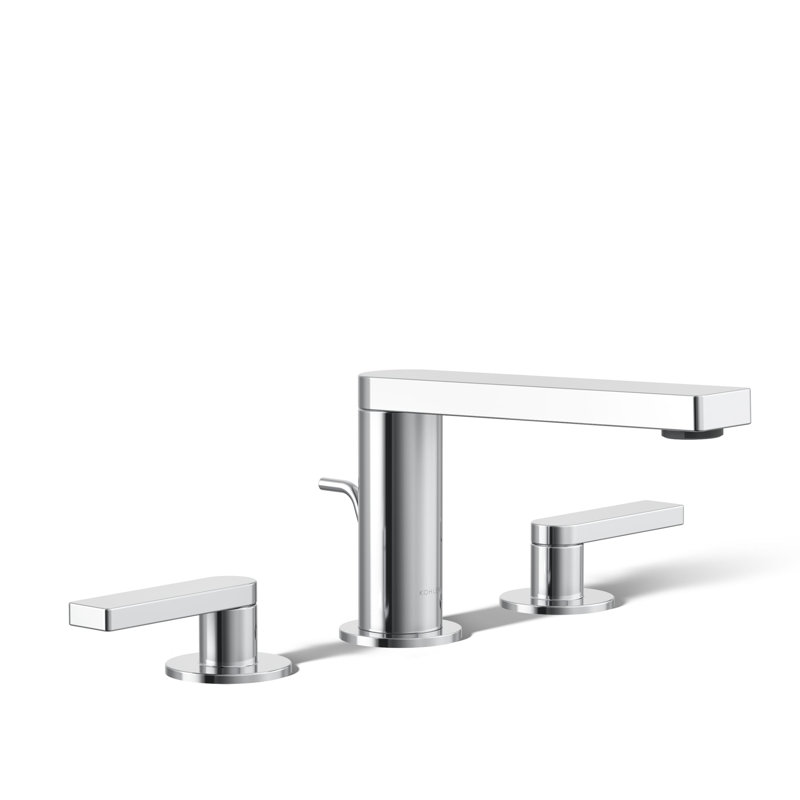 Composed Widespread Bathroom Faucet with Drain Assembly, Polished Chrome