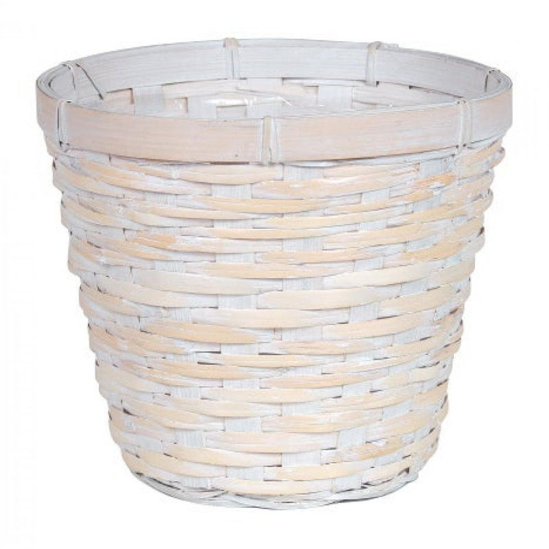 Pot à fleurs tissé, H 7,5 po x l 7,5 po x P 6 po, Blanc