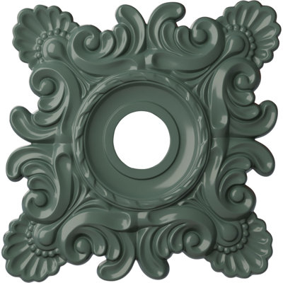 Endurathane Crawley Ceiling Medallion, 18"W x 18"H x 3 1/4"ID x 1 1/2"P (Fits Canopies up to 6 3/4"), Hand-Painted Cloud Burst Finish
