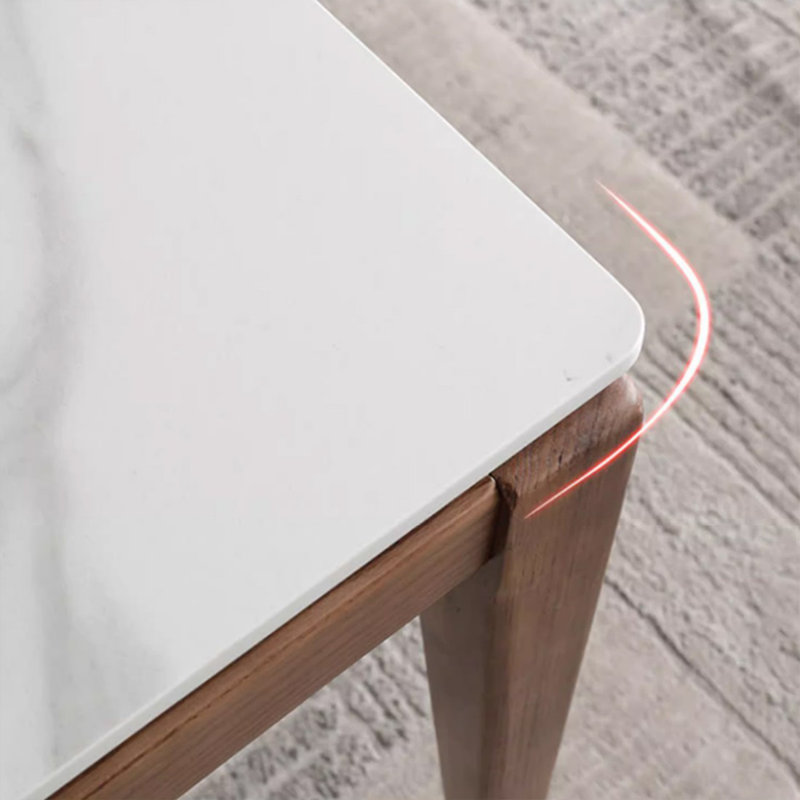 Table de salle à manger en bois massif blanc et brun caramel, H 29,53 po x L 31,5 po x l 31,5 po
