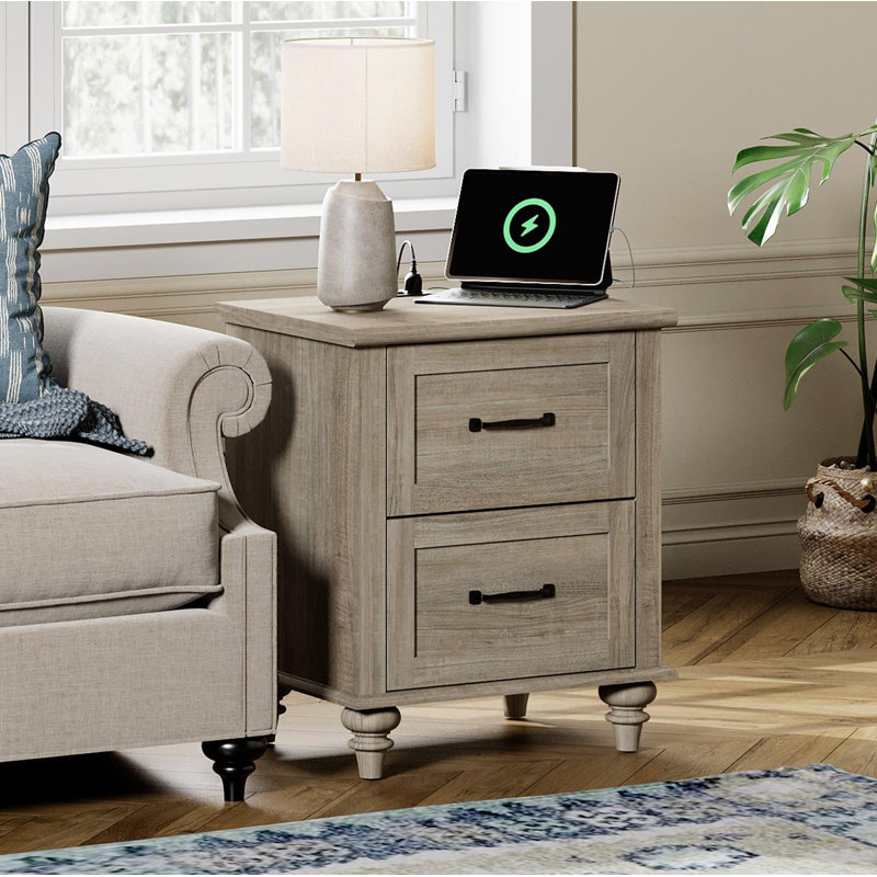 Aileas 2 - Drawer Nightstand, Individual, Gray