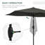 Parasol de marché d'extérieur de 6,5 pi x 10 pi avec manivelle et inclinaison à bouton-poussoir Outsunny-1301586360