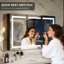 Miroir à pharmacie encastré ou à fixation murale avec lumière à intensité variable et douille Hartli-1426918020-1475870977-1475871006