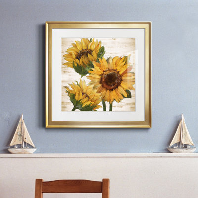 Tournesol d'été I - peinture encadrée