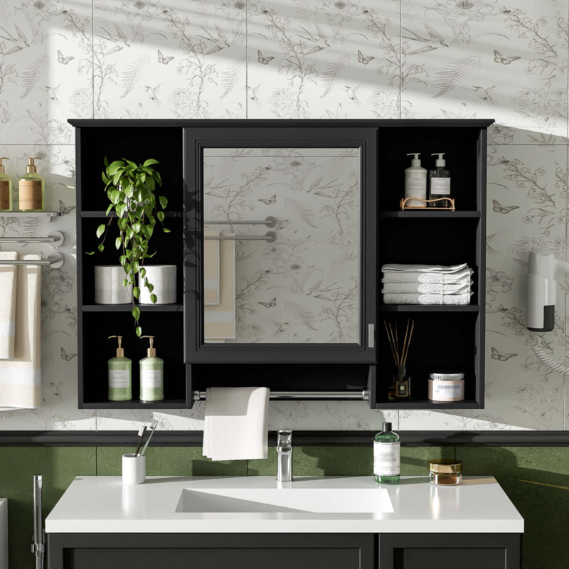 Armoire de toilette 3 en 1, Noir