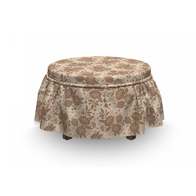 Housse pour repose-pieds pivoines oriental fleuri