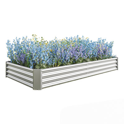 7.6x3.7x0.98ft Metal Raised Bed Garden