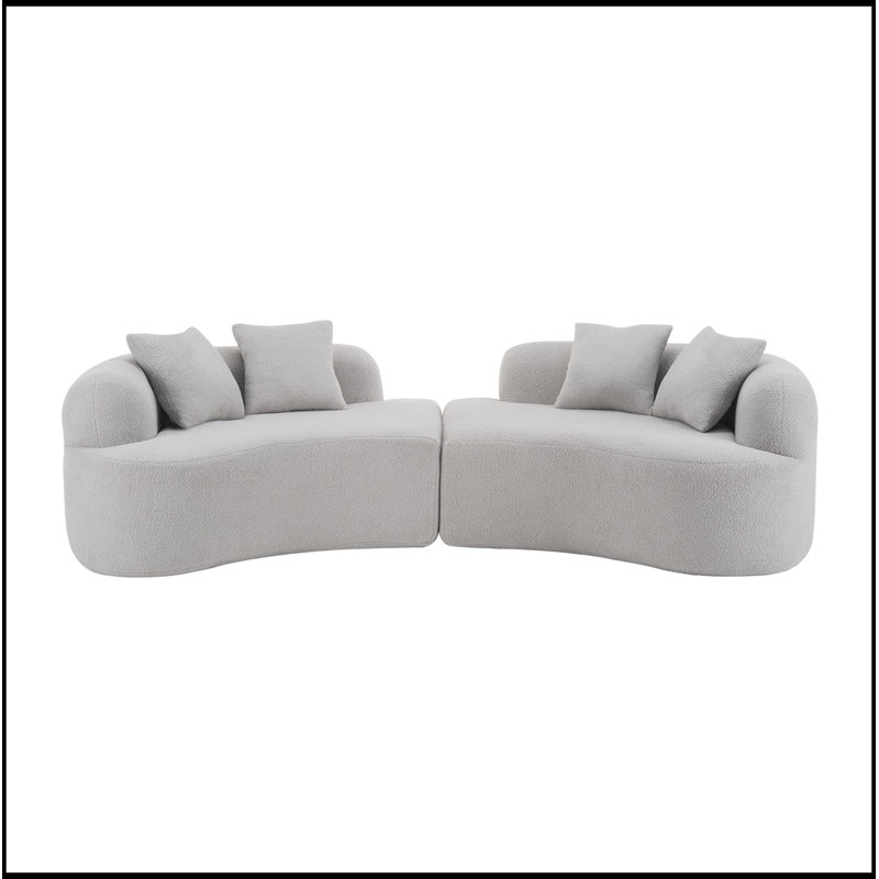 Canapé modulaire en velours avec coussins et coussin