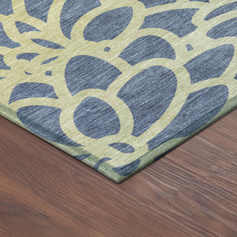 Machine Washable Indoor/Outdoor Chantille ACN2412 Botanical Rug, Rectangle 5' x 7'6"