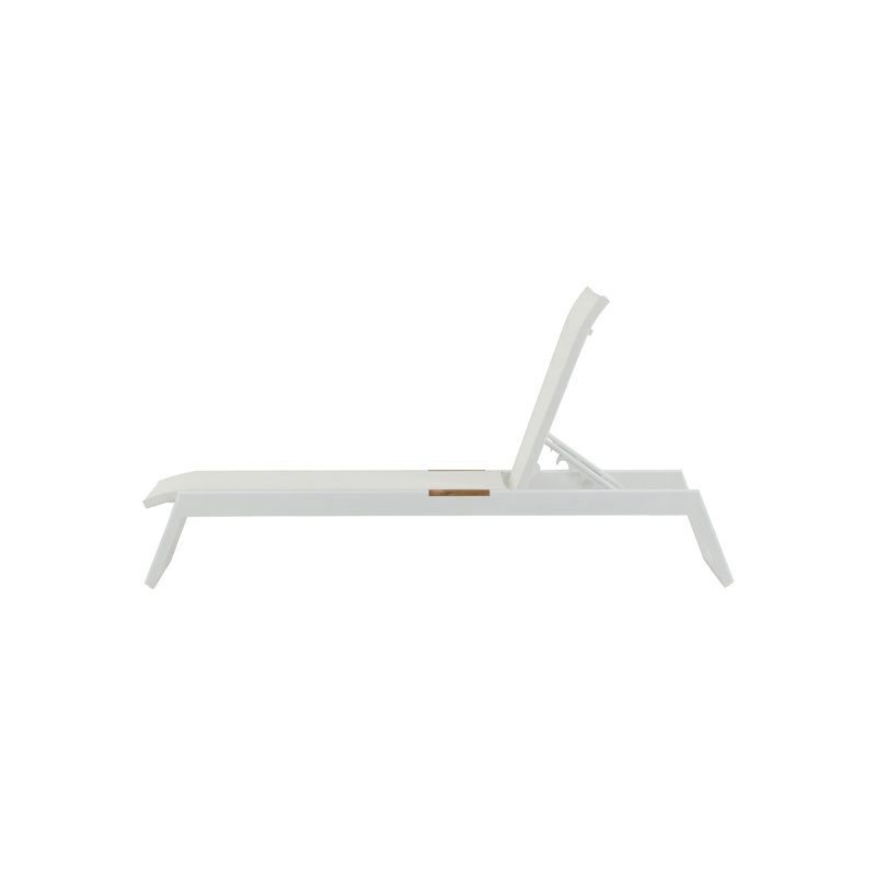 Anoki 195cm Long Single Chaise, White