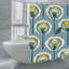Rideaux de douche à motif de fleurs sur fond bleu 71 x 71