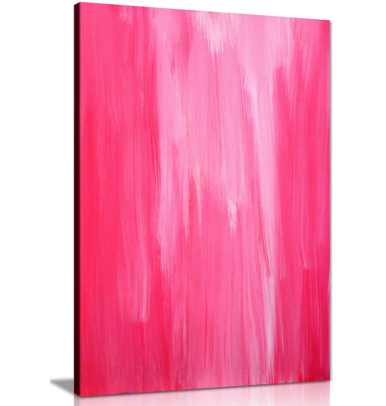 Pink Abstract - Wrapped Canvas Painting, 76cm H x 51cm W