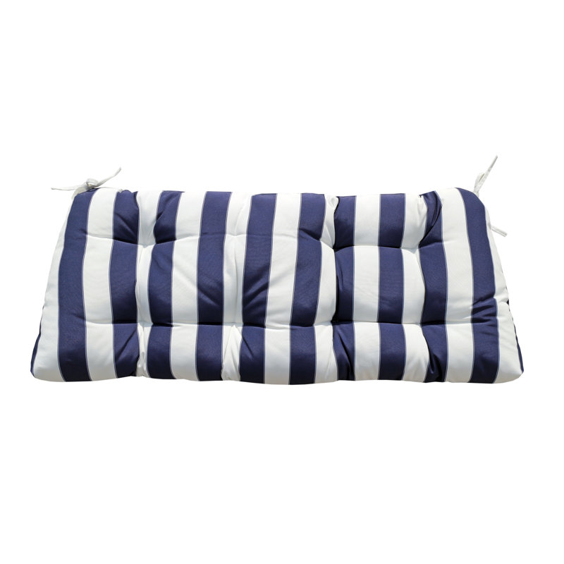 Outdoor Bench Cushions, Navy, Striped