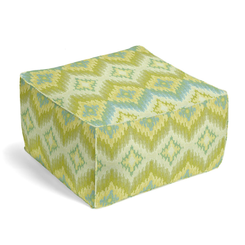 Upholstered Pouf, Daiquiri Cotton Blend