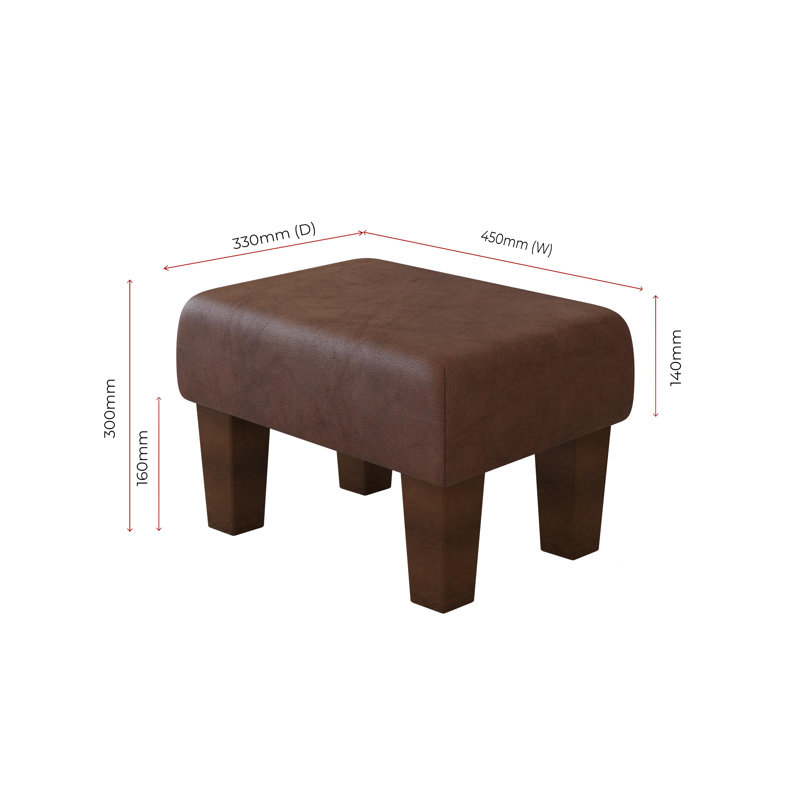 Collado Wood Contemporary Leg, Mahogany, Chestnut Brown, Italian Leather