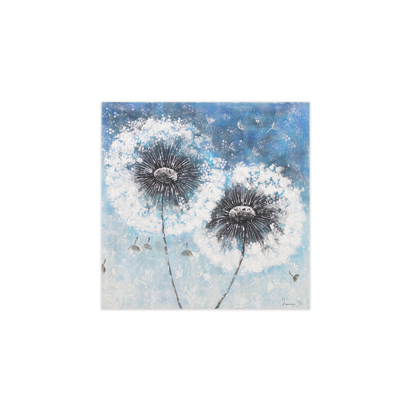 Hand -painted acrylic painting Pompon Flowers