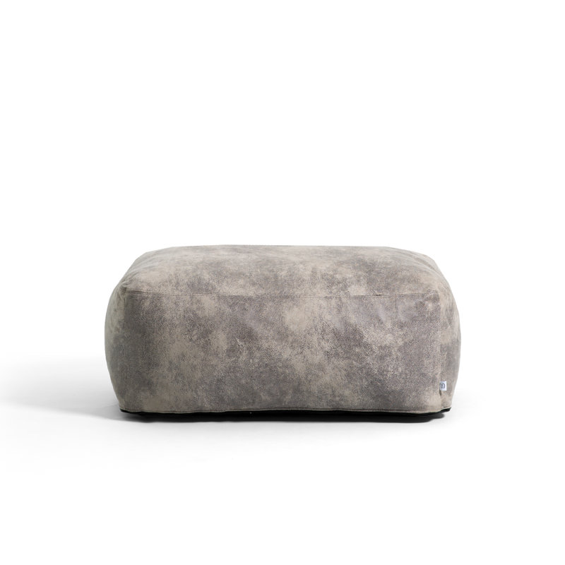 Big Joe Nestle Vegan Leather Loveseat Ottoman, Cement 