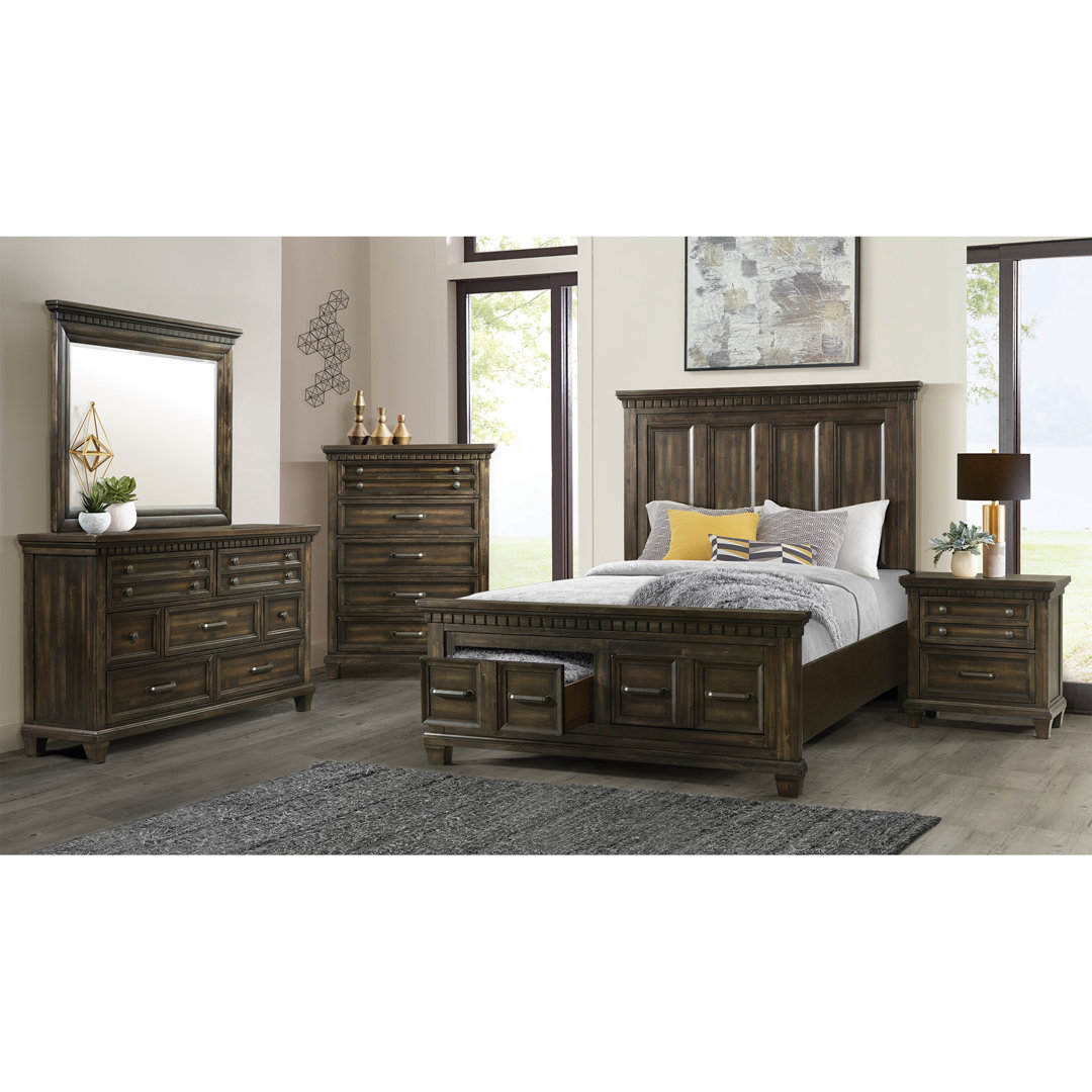 Picket House Furnishings Windom Storage 5PC Bedroom Set In Charcoal Picket House Furnishings Bed 