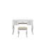 1 coiffeuse blanche avec tabouret, bois d'hévéa, miroir ouvert, tiroirs, siège à coussin, pieds uniques, panneau supérieur pour tabouret classique de décoration de chambre à coucher en blanc, placage de peuplier, utilisation des tiroirs