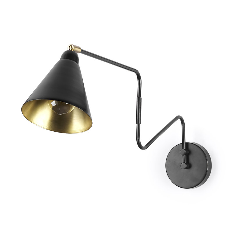 Bras pivotant noir à 1 lumière enfichable