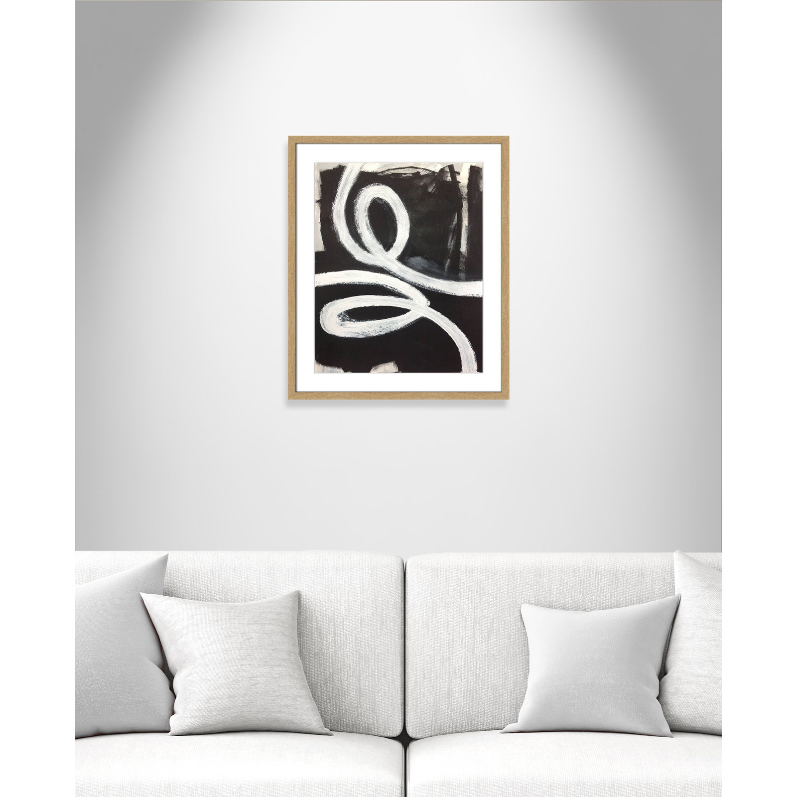 Bronte "Swirly Swirls I" Print, No, Natural Woodgrain Box Framed, 25.5" H x 21.5" W x 2" D