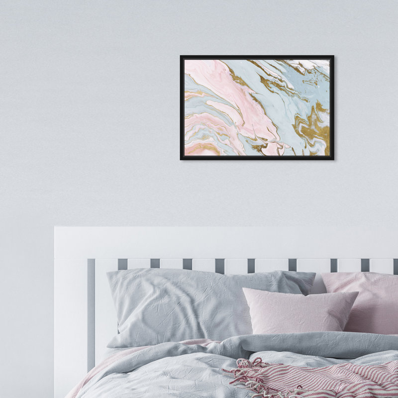 Pastel Geode - Impression sur toile, Cadre noir, H 10 po x l 15 po