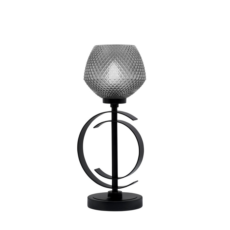 Lampe de table en acier inoxydable Gulran, Noir, H 16,5 po x l 7,25 po x P 7,25 po, Noir mat