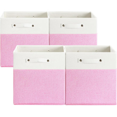 4-pack 13" Collapsible Linen Storage Bins pink