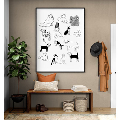 Chiens par Hanna Melin, reproduction d'affiche de chien Komondor, art mural Dalmatian Illustration, art de bureau de chiens de race