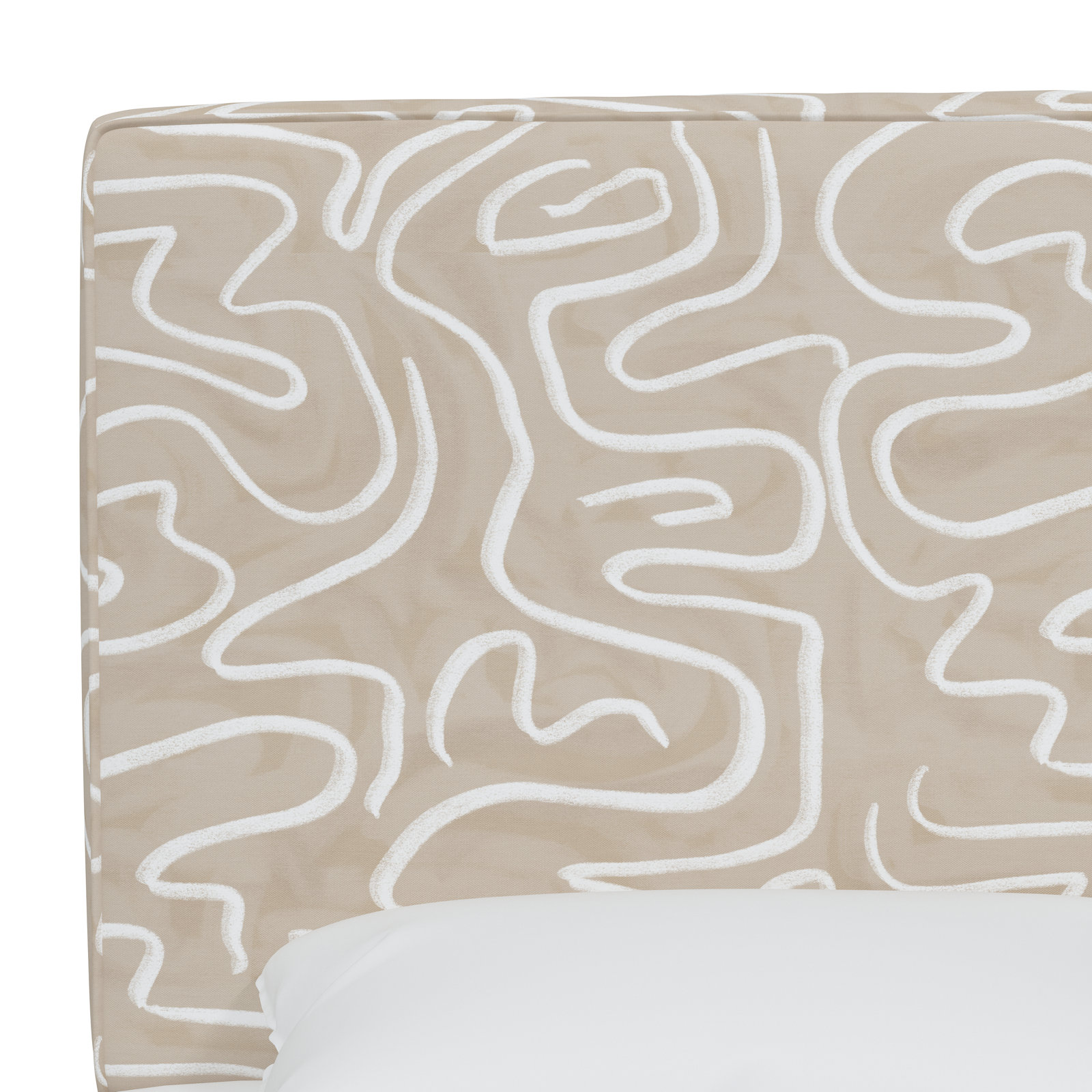 Marquise Upholstered Headboard, Twin, Evelyn Natural Asbtract