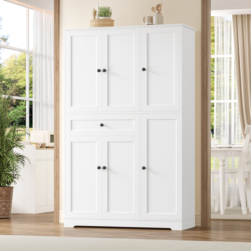 Garde-manger 68,1 po avec tablettes, Blanc