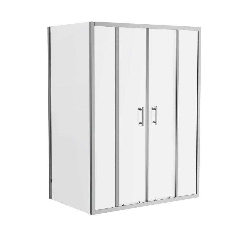 Hockman Bathroom Shower Enclosure Cubicle Double Sliding Door with 900mm Side Panel Screen - 1900 x 1400 mm, Chrome