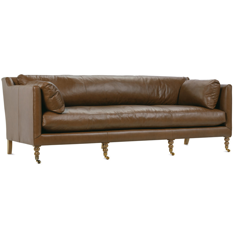 Canapé-lit en cuir Madeline, Kl253-94, Bois médium, H 34 po x l 90 po x P 40 po