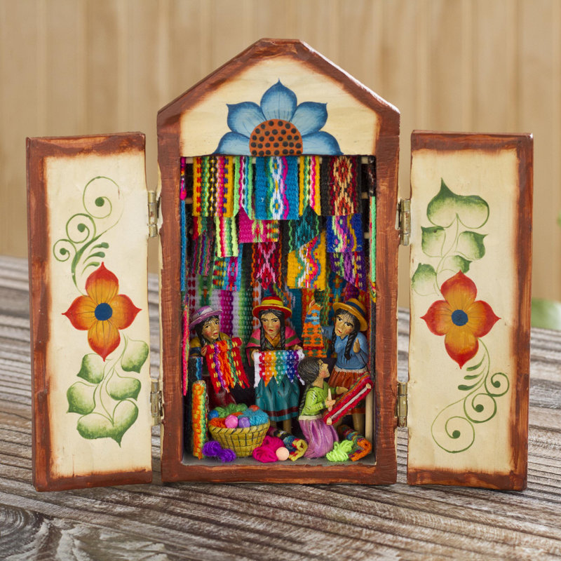Handmade Marketplace Ceramic Retablo Figurine